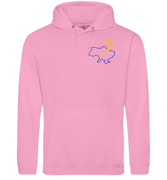 Жіноча толстовка (худі) Україна і колоски ВИШИВКА Рожевий фото