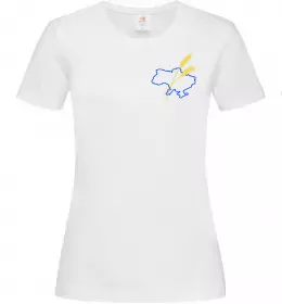 Женская футболка Україна і колоски ВИШИВКА Белый фото