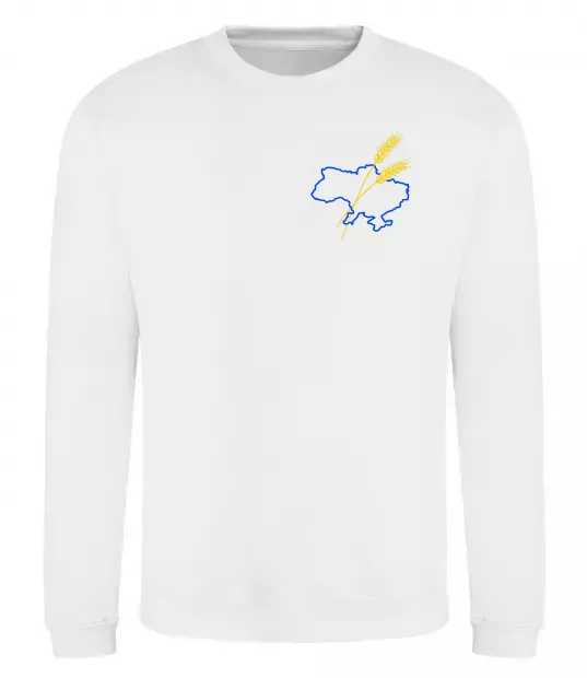 Свитшот Україна і колоски ВИШИВКА Белый фото