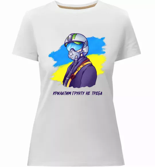 Женская премиум футболка Привид Києва Белый фото