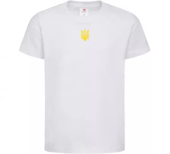 Детская футболка Герб маленький ВИШИВКА Белый фото