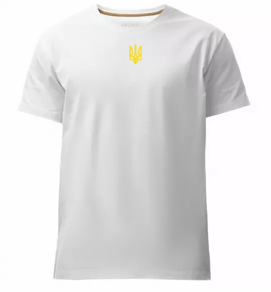 Чоловіча преміум футболка Герб маленький ВИШИВКА Білий фото