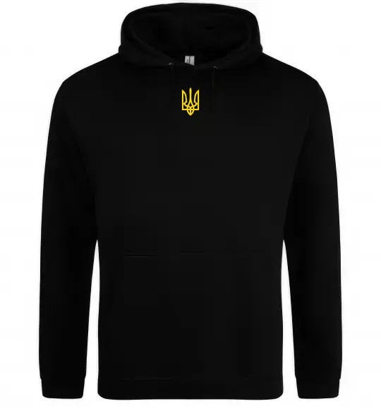 Чоловіча толстовка (худі) Герб маленький ВИШИВКА Чорний фото