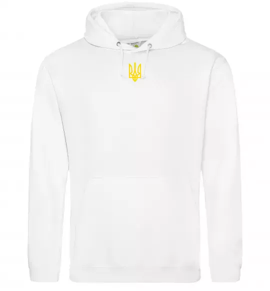 Чоловіча толстовка (худі) Герб маленький ВИШИВКА Білий фото