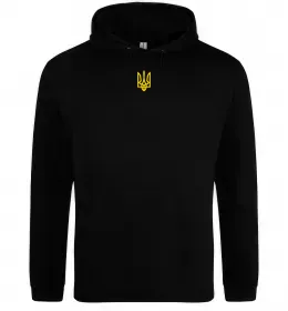 Женская толстовка (худи) Герб маленький ВИШИВКА Черный фото