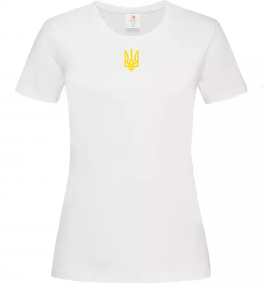 Женская футболка Герб маленький ВИШИВКА Белый фото