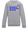 Детский Свитшот Be brave be strong be free Серый меланж фото