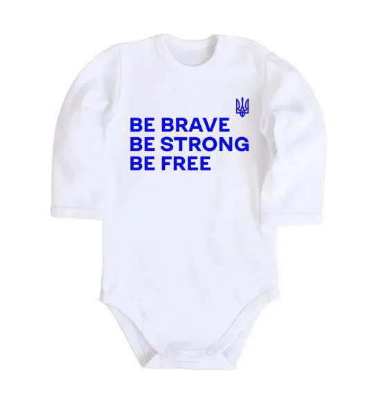 Детский боди Be brave be strong be free Белый фото