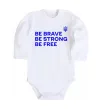 Детский боди Be brave be strong be free Белый фото