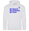 Женская толстовка (худи) Be brave be strong be free Серый меланж фото