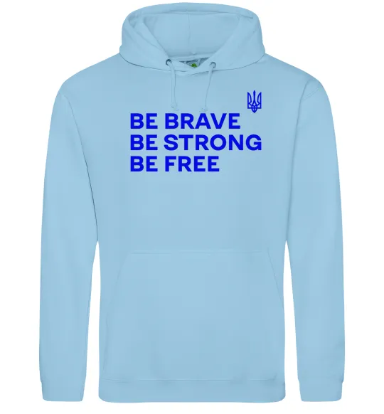 Жіноча толстовка (худі) Be brave be strong be free Блакитний фото