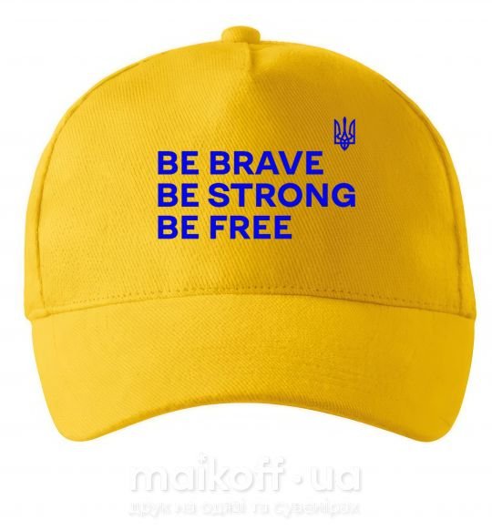 Кепка Be brave be strong be free Сонячно жовтий фото