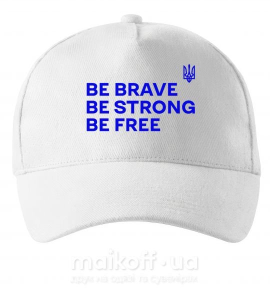 Кепка Be brave be strong be free Белый фото