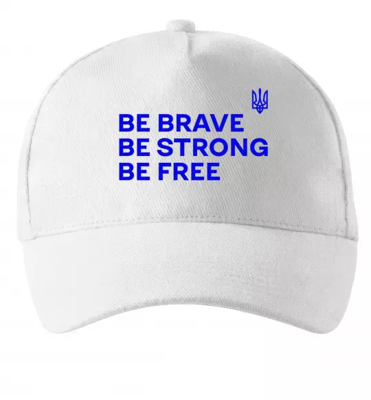 Кепка Be brave be strong be free Білий фото