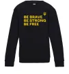Детский Свитшот Be brave be strong be free Черный фото