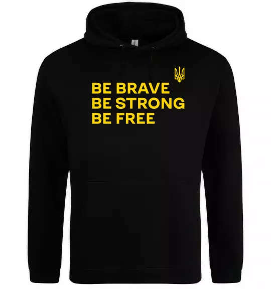 Женская толстовка (худи) Be brave be strong be free Черный фото