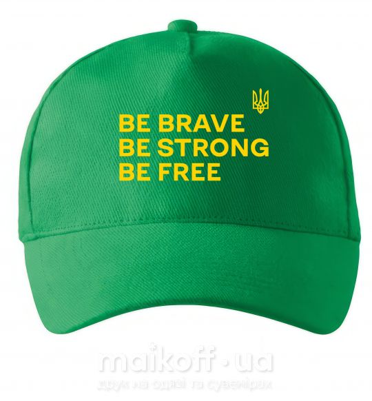 Кепка Be brave be strong be free Зеленый фото