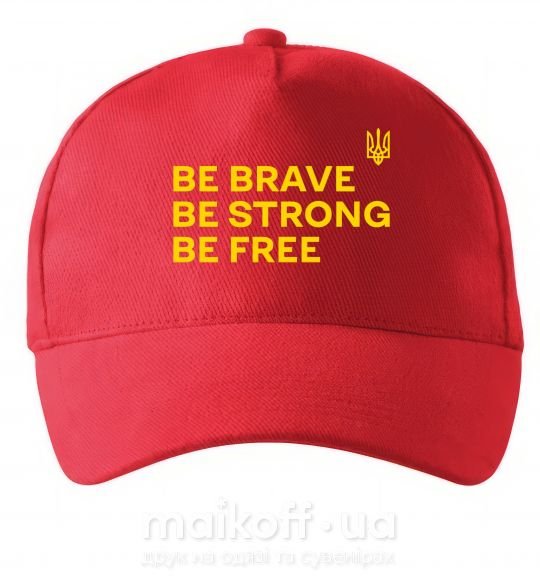 Кепка Be brave be strong be free Червоний фото