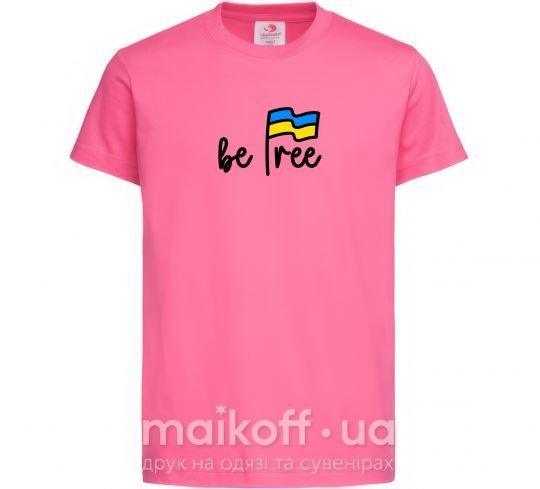 Дитяча футболка Be free Яскраво-рожевий фото