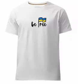 Мужская премиум футболка Be brave be strong be free Белый фото