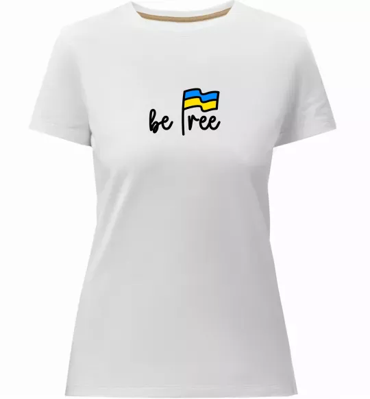 Жіноча преміум футболка Be free Білий фото