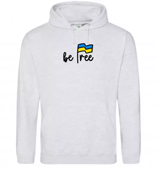 Мужская толстовка (худи) Be free Серый меланж фото