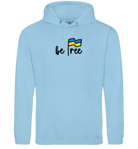 Женская толстовка (худи) Be free Голубой фото