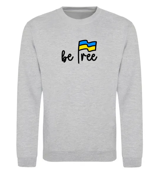 Свитшот Be free Серый меланж фото