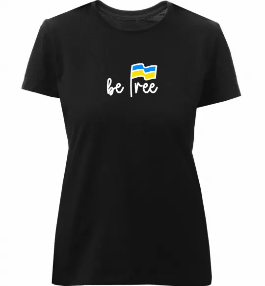 Жіноча преміум футболка Be free Чорний фото
