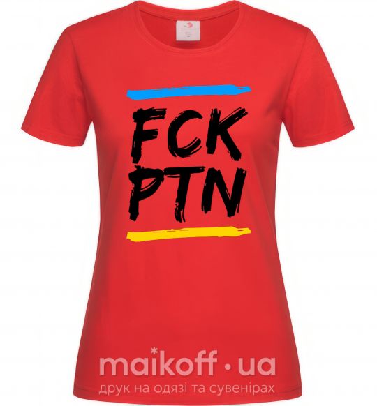 Жіноча футболка FCK PTN Червоний фото