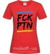 Женская футболка FCK PTN Красный фото
