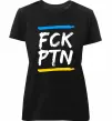 Женская премиум футболка FCK PTN Черный фото