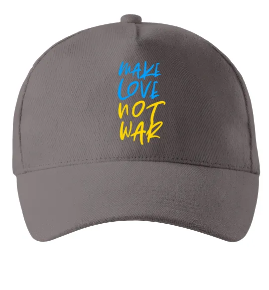 Кепка Make love not war text Серый фото