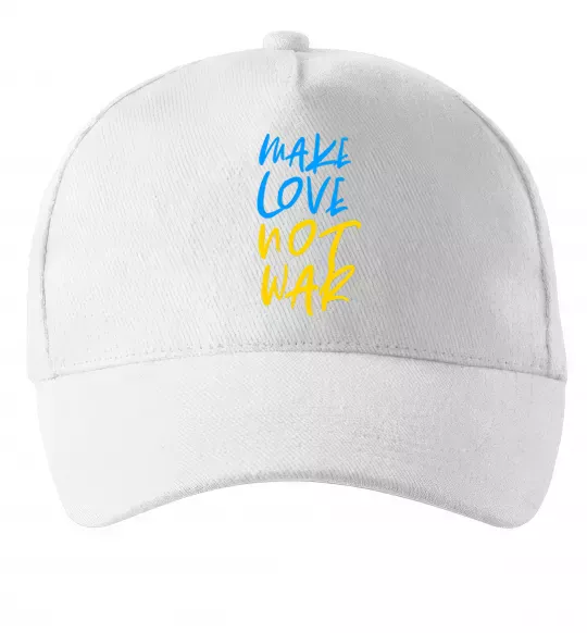 Кепка Make love not war text Білий фото