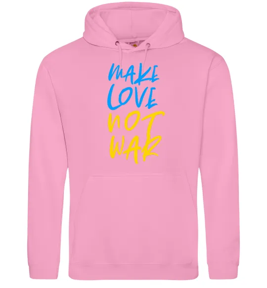 Жіноча толстовка (худі) Make love not war text Рожевий фото