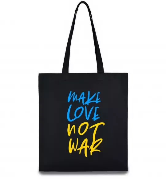 Эко-сумка Make love not war text Черный фото
