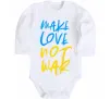 Дитячий бодік Make love not war text Білий фото