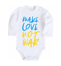 Детский боди Make love not war text