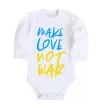 Детский боди Make love not war text Белый фото