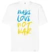 Футболка Оверсайз Make love not war text Білий фото