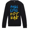 Детский Свитшот Make love not war text Черный фото