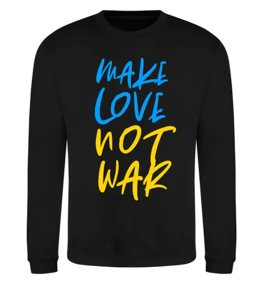 Свитшот Make love not war text Черный фото