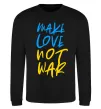 Свитшот Make love not war text Черный фото