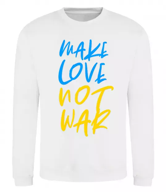 Свитшот Make love not war text Белый фото