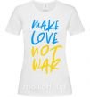 Женская футболка Make love not war text Белый фото
