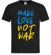 Чоловіча футболка Make love not war text Чорний фото