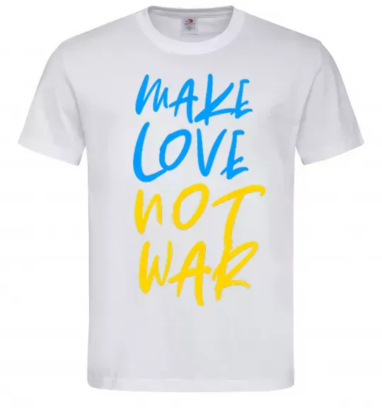 Чоловіча футболка Make love not war text Білий фото