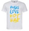 Мужская футболка Make love not war text Белый фото