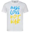 Чоловіча футболка Make love not war text Білий фото