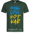 Мужская футболка Make love not war text Темно-зеленый фото